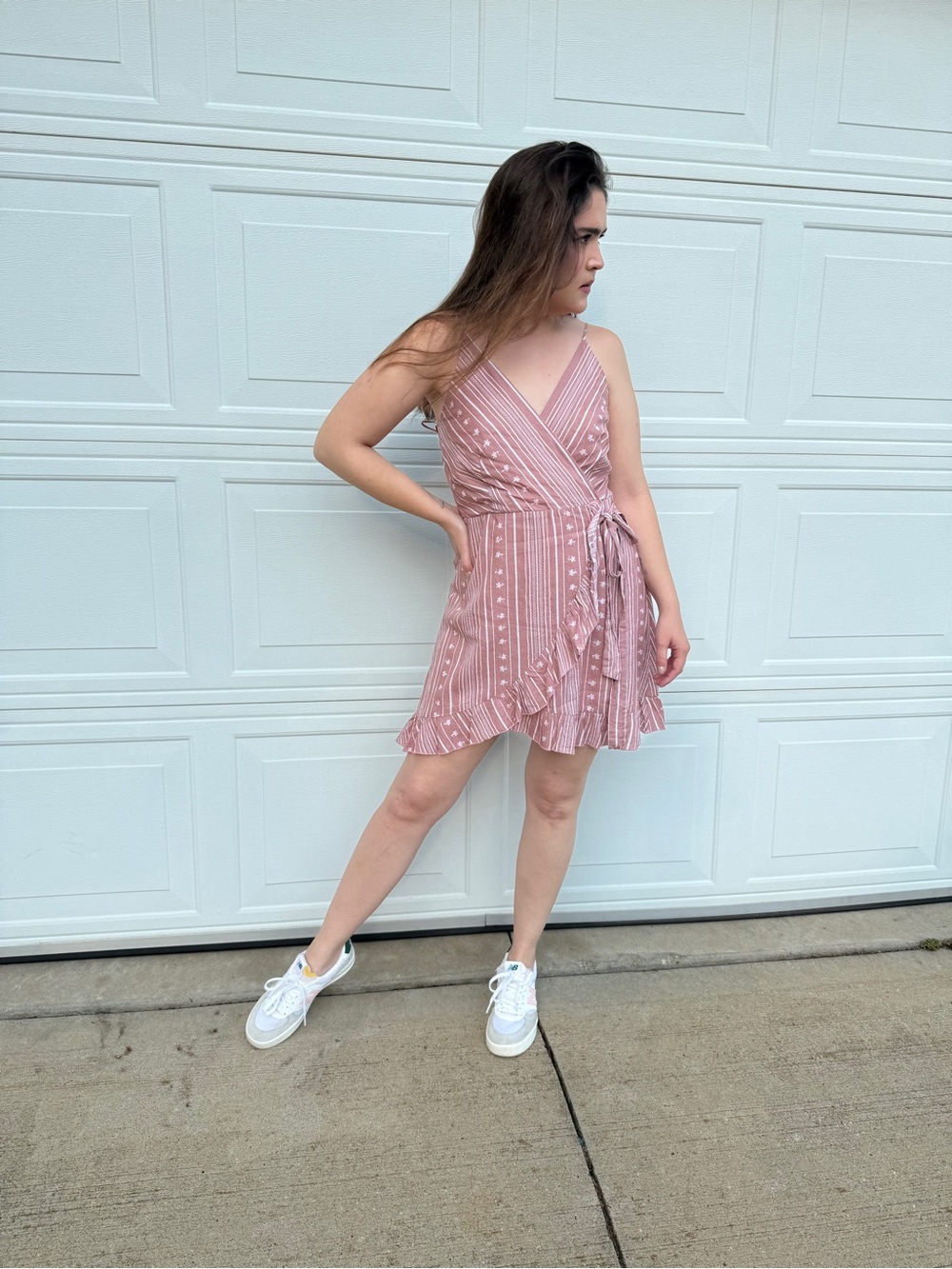 Altar’d State Pink Floral Wrap Mini Dress
